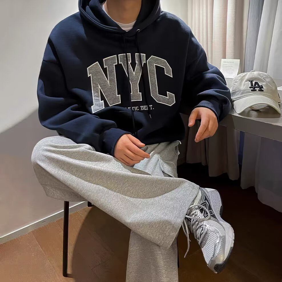 韓版潮流薄絨連帽Tee
